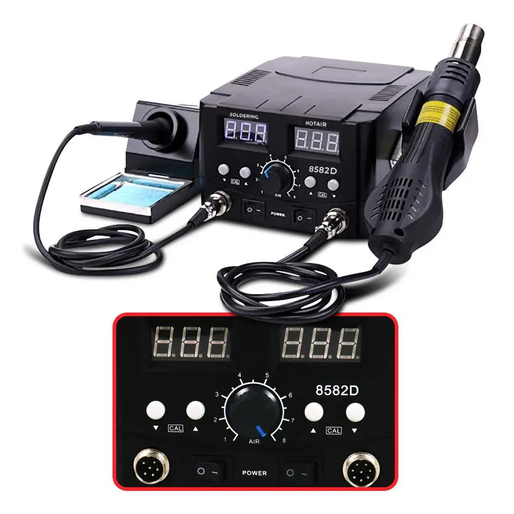 Solder Station Listrik 2 in v 1 Solder 70W with Hot Air Heat Gun 750W - 8582D
