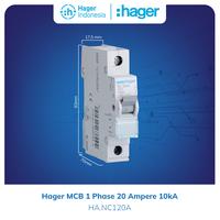 Gambar Hager MCB 1 Phase 20 Ampere 1 pole 20A 10kA - NC120A dari Hager Indonesia Kota Administrasi Jakarta Barat 3 Tokopedia