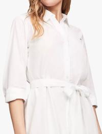 Gambar TOMMY HILFIGER - BELTED POPLIN SHIRTDRESS - Optic White TH - Optic White Th, M dari Tommy.Hilfiger Kab. Karawang 3 Tokopedia