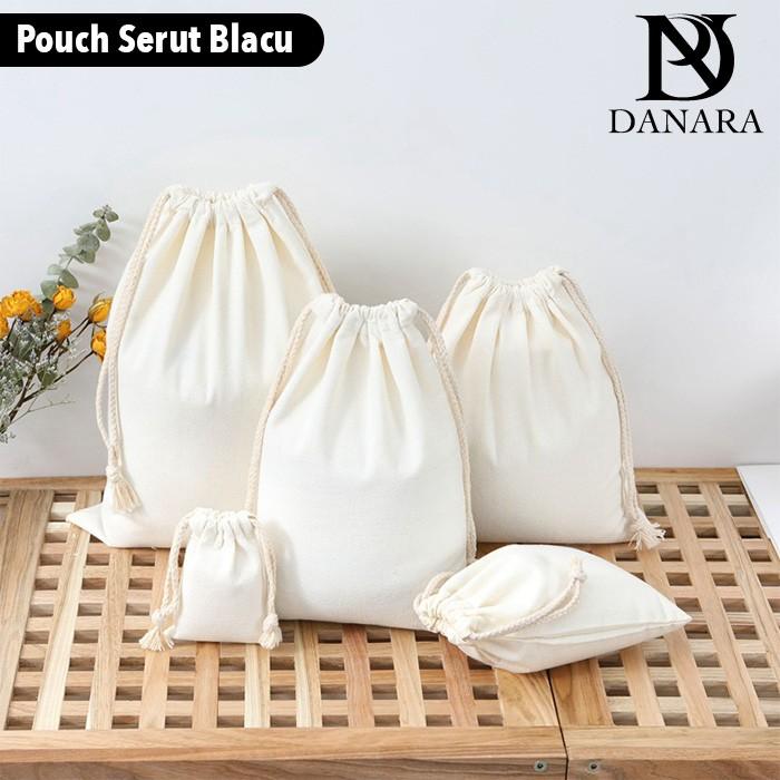 Gambar DANARA Pouch Serut Blacu Polos - Broken White - 15*20 dari Danara.id Kab. Tangerang Tokopedia