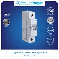 Gambar MCB Hager 40 Ampere 40a 1 Phase 1  Pole 6kA - MU140A dari Hager Indonesia Kota Administrasi Jakarta Barat 1 Tokopedia