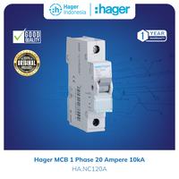 Gambar Hager MCB 1 Phase 20 Ampere 1 pole 20A 10kA - NC120A dari Hager Indonesia Kota Administrasi Jakarta Barat 2 Tokopedia