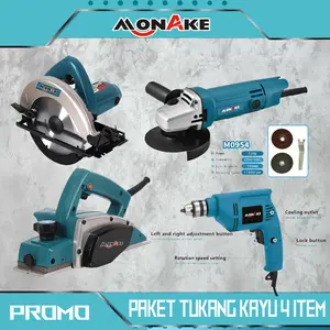 New- NEW PROMO!!! paket tukang 4 -6 item - monake lengkap Mesin Profil KAYU + Mesin Serut kayu + Mesin Circular Saw + Mesin BOR 10MM + mesin jigsaw + mesin gerinda 4 inch ORIGINAL BIRU MAKITTA