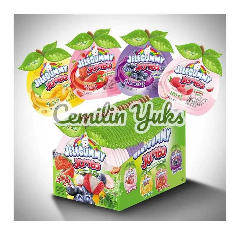 Kiokio Jelegummy Jumbo 35g x 24Pcs Chewy Konjac Jelly Rasa Buah Strawbery Blueberry Manggo Lychee copy