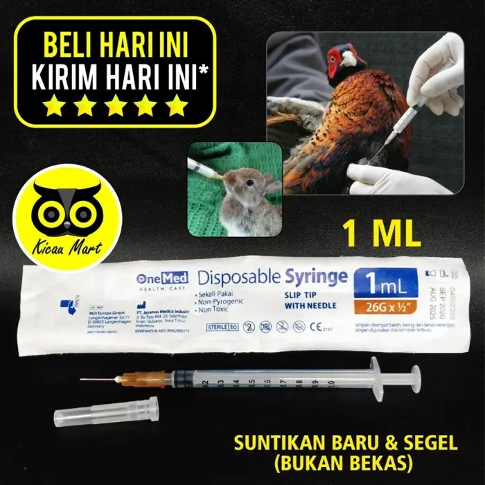 SPET SPUIT SUNTIKAN 1 ML 1ML JARUM SUNTIK INJEKSI SUAP OBAT HEWAN SUN1