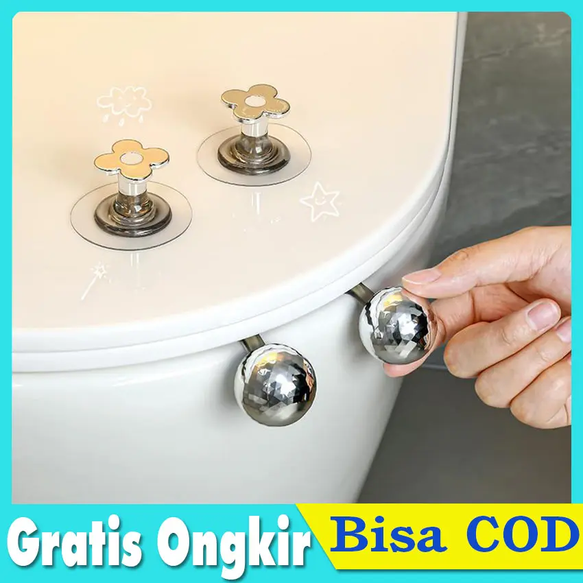 Pegangan Tutup Closet Duduk Alat Pengangkat Dudukan Toilet Bentuk Bola Bunga Plastik Lid Handle