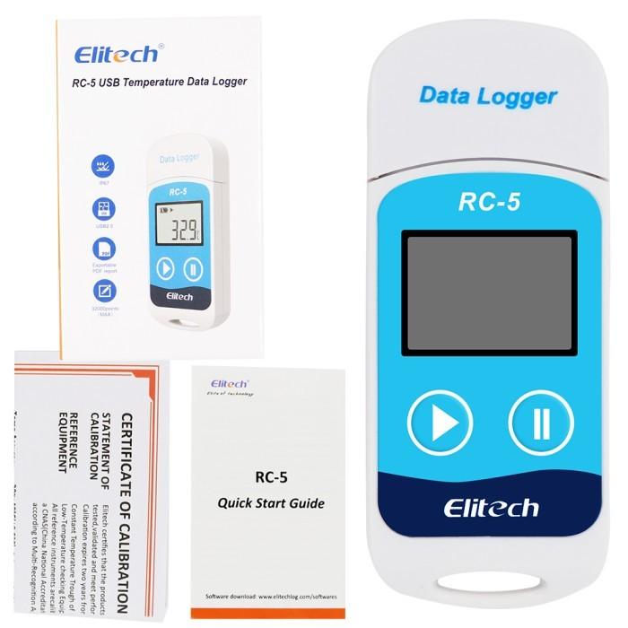 Elitech RC5 Data Logger Temperature Monitor Suhu USB RC-5 RC 5 Loger ...