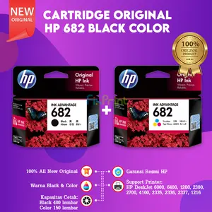 HP Cartridge Tinta 682 Black Color Original Printer Deskjet 6000 6075 6078 6400 6475 6478 1200 2300 2700 4100 2335 2336 2337 2875 2876 1216 8787