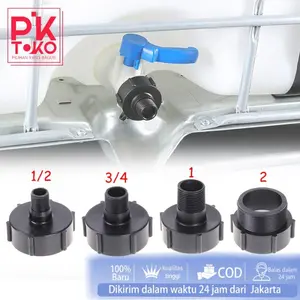 Ibc Tank Adapter Kran Ke Drat Luar 1/2 3/4 1 2 Inch Tutup Toren Air