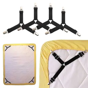 4Pcs Penjepit Ujung Sprei Bed Cover Jepitan Pengait Sudut Sarung Kasur Karet Elastis
