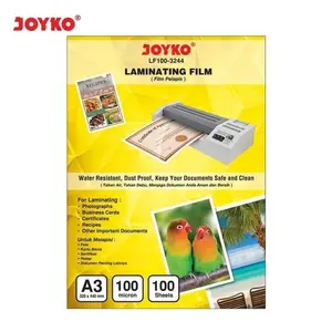 JOYKO Plastik Laminating A3 LF-100-3244 100 Mic 10 Lembar untuk Foto Kartu Bisnis Sertifikat Dokumen Penting Mesin Laminating
