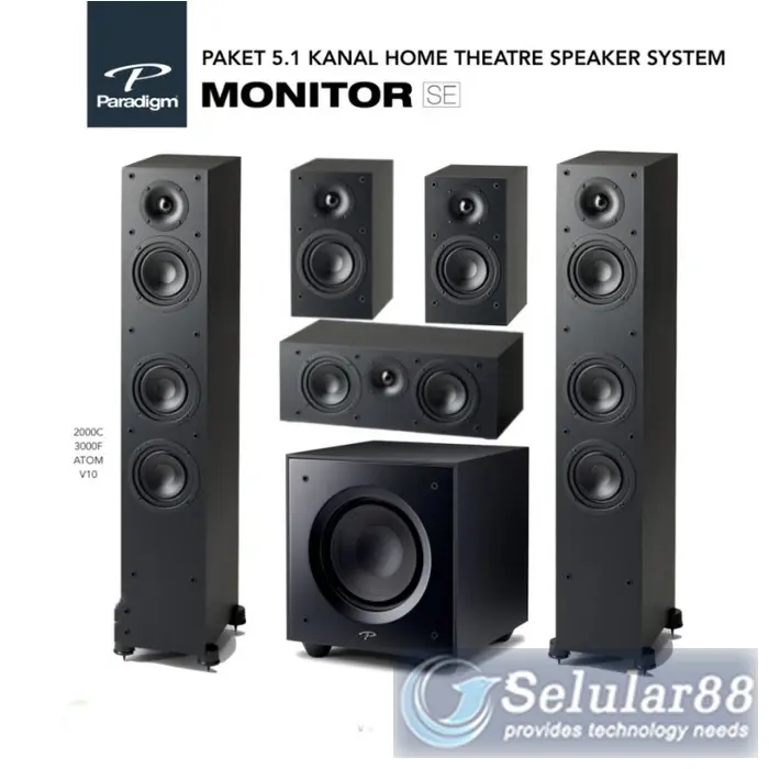 Monitor SE3000F+SE2000C+SEATOM+Paradigm Defiance V10 5.1 Kanal Audio