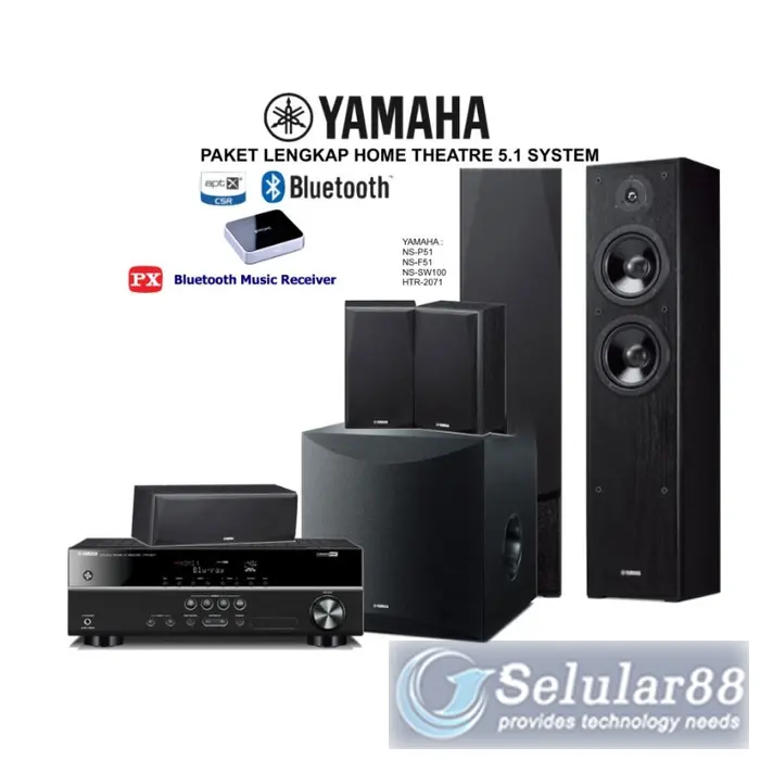 Yamaha NSP51+NSF51+NSSW100+HTR2071 Paket Home Theater 5.1 Audio System