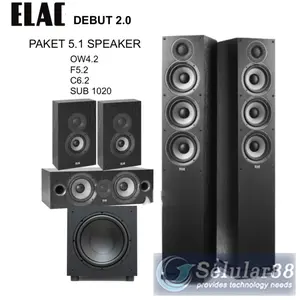Elac OW4.2+F5.2+C6.2+Sub1020 Paket 5.1 Kanal Debut 2.0 Home Theater