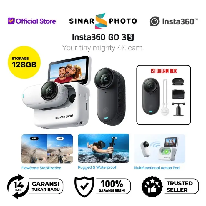 Insta360 GO 3S 4K Action Cam Insta 360 GO3S Action Camera GARANSI RESMI