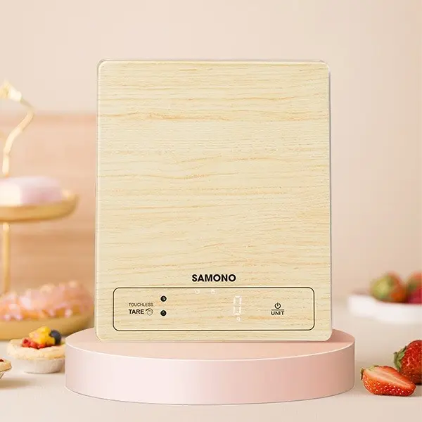 SAMONO Timbangan Elektrik 15 KG Dapur Kaca Digital LCD Display Wood SW-KS04