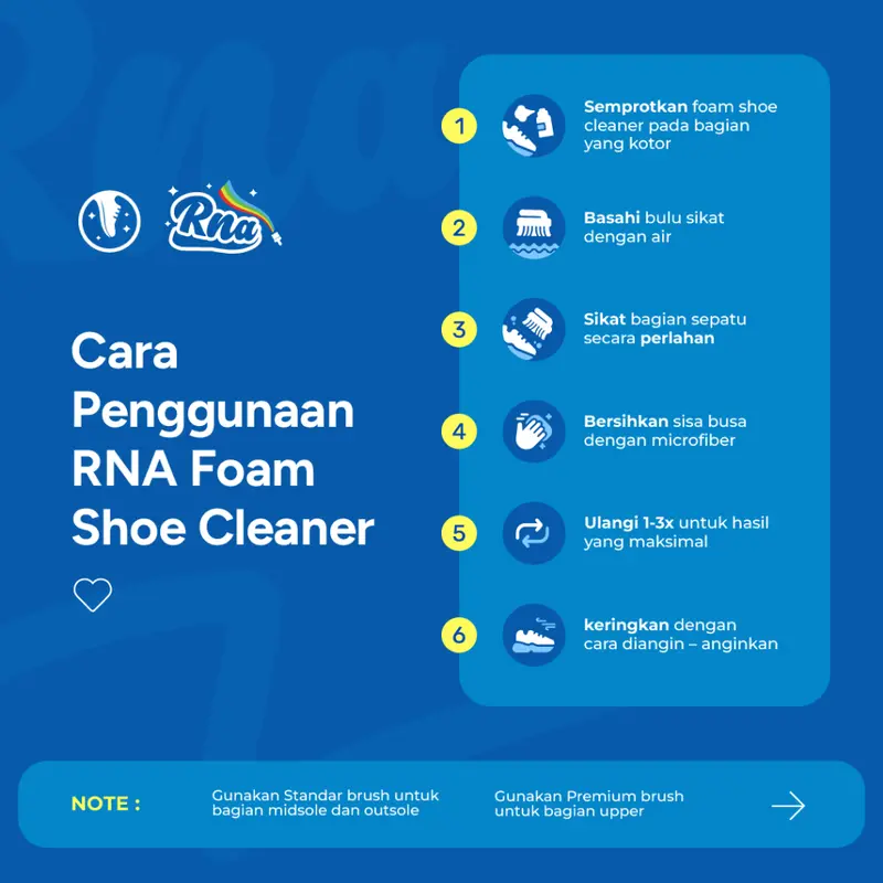 Rnasoap - Foam shoe cleaner pembersih sepatu praktis tanpa bilas kanvas kulit suede 100ml Free Lap 1
