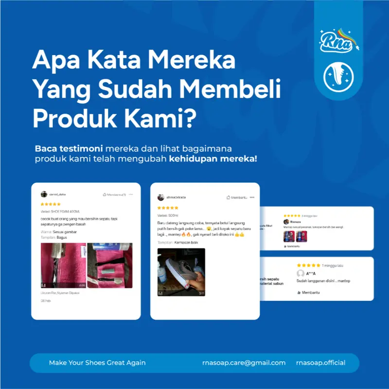 Rnasoap - Foam shoe cleaner pembersih sepatu praktis tanpa bilas kanvas kulit suede 100ml Free Lap 6