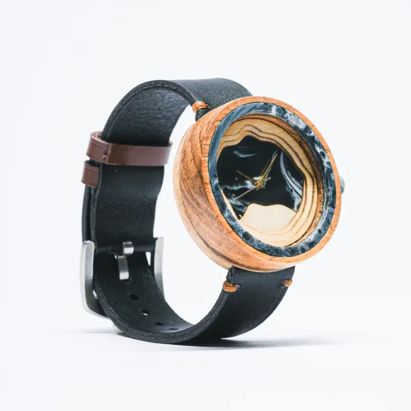 Gentanala jam tangan kayu resin - Widodo 2.0 Lite - Abu Areng Series 3