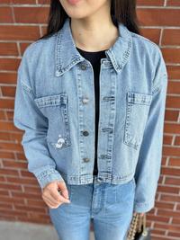 Gambar Shenelin Jaket Jeans Wanita Korean Look Vilia dari Shenelin Official Kota Tangerang 2 Tokopedia