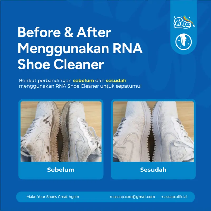 Rnasoap - Foam shoe cleaner pembersih sepatu praktis tanpa bilas kanvas kulit suede 100ml Free Lap 2