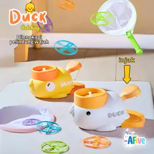 [AFive] Duck Catching Game Mainan Anak Gasing Bebek Lucu Edukasi Interaktif Seru 8 Gasing Terbang