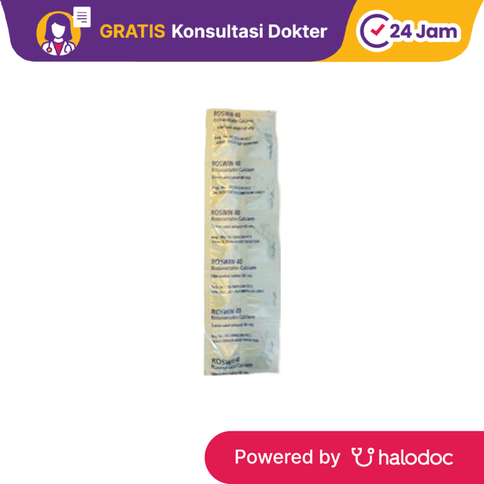 Gambar Roswin 40 mg 10 Tablet - Obat Kolesterol - Halodoc dari Apotek Medika Prima Tambora Kota Administrasi Jakarta Barat Tokopedia