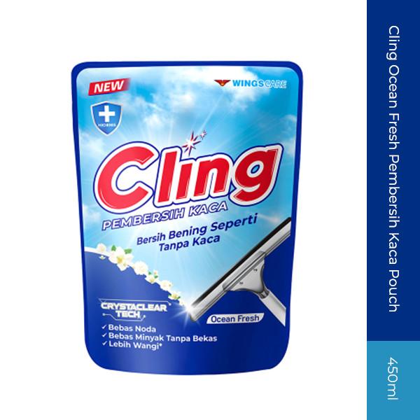 Cling Ocean Fresh Pembersih Kaca Pouch 400ml