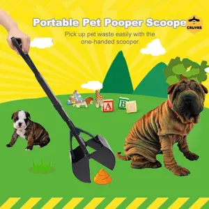 Sekop Genggam Long Handle Pet Poop Scooper Cleaner 60cm
