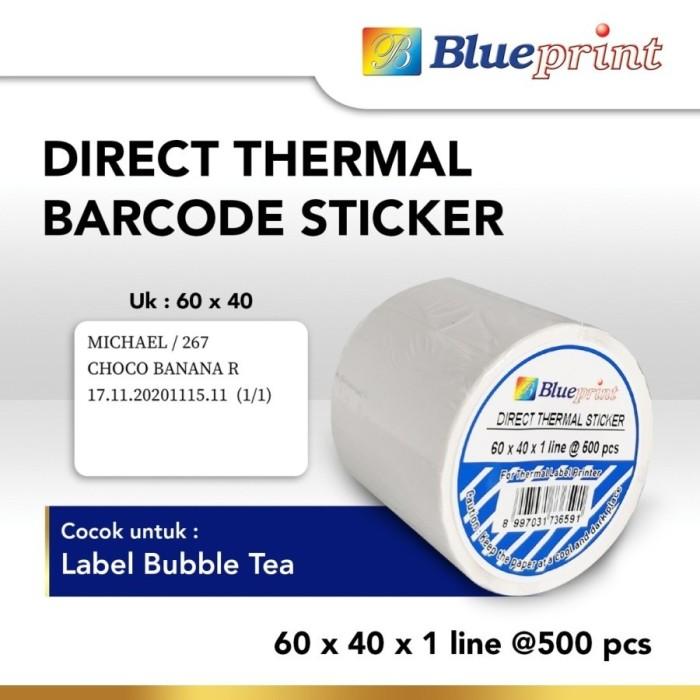 Gambar DIRECT THERMAL STICKER LABEL BLUEPRINT 60mm X 40mm X 1 Line dari Gaming Plus Store Kota Surabaya Tokopedia