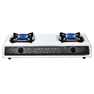 Rinnai Kompor Gas 2 Tungku RI-522 SS Body Stainless Steel Ceramic Burner