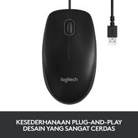 Gambar Mouse USB Logitech B100 / B 100 dari Level99 Malang Kota Malang 4 Tokopedia