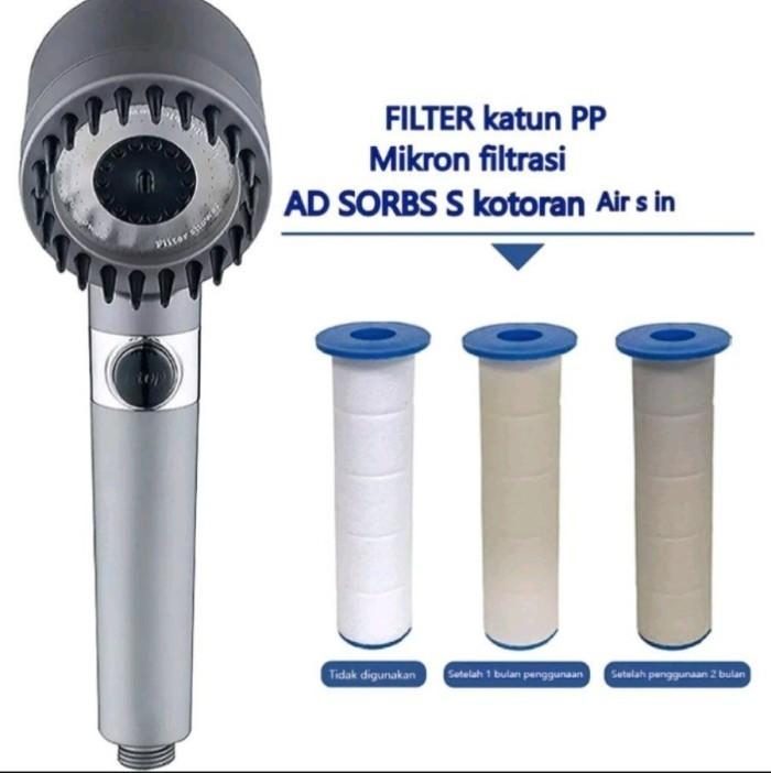 Esca kepala shower turbo bertekanan tinggi shower adjustable massage 2
