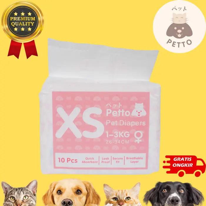PETTO Popok Anjing Betina XS isi 10pcs