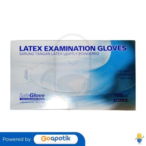 SAFEGLOVE LATEX EXAMINATION GLOVE SIZE S BOX 100 PCS