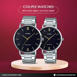 Jam Tangan Couple Casio MTP-VT01D-1BUDF x LTP-VT01D-1BUDF