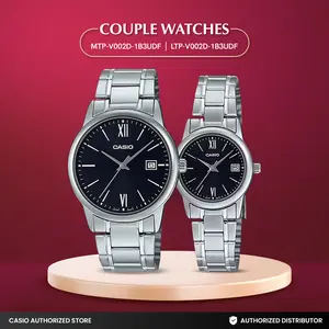 Jam Tangan Couple Casio MTP-V002D-1B3UDF x LTP-V002D-1B3UDF