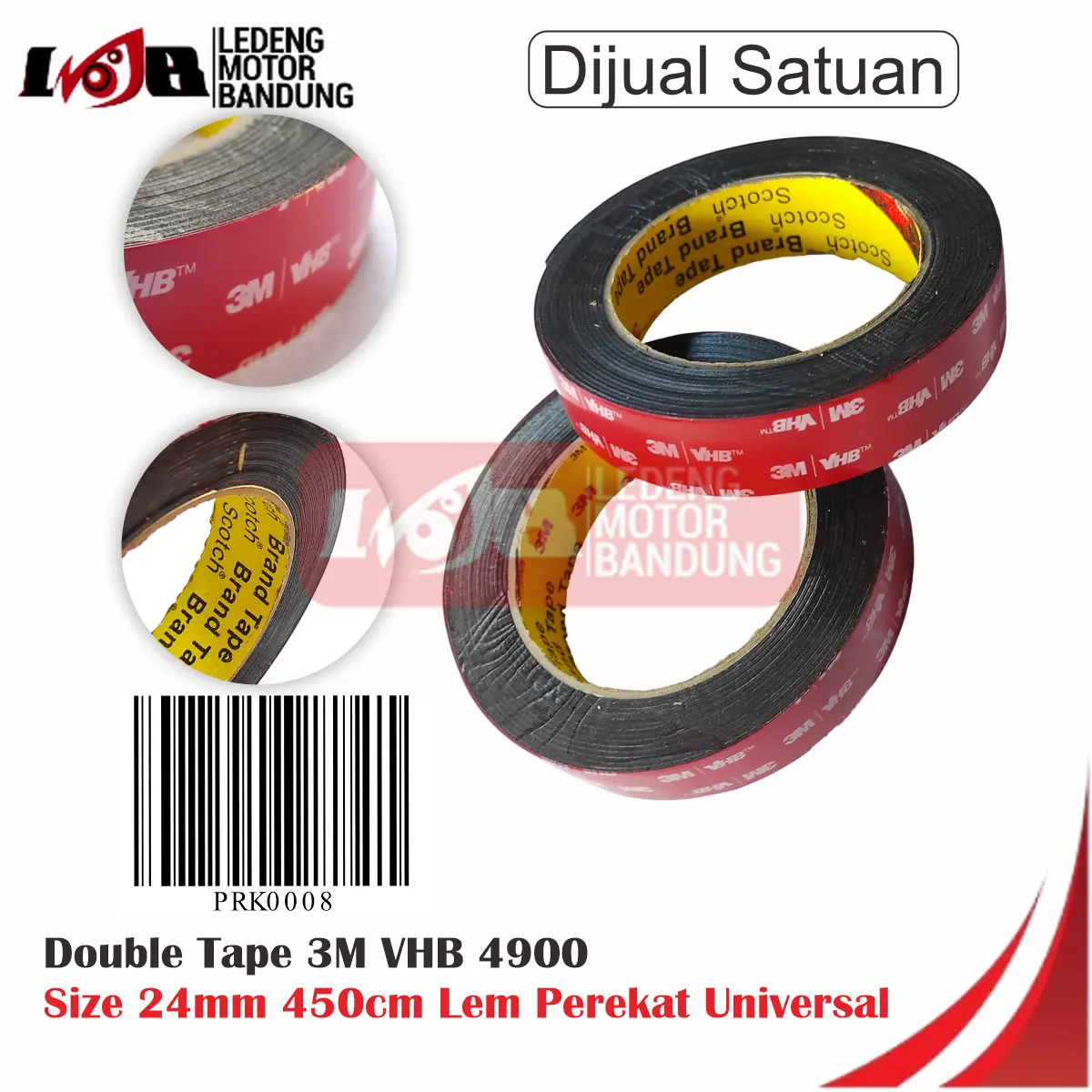 Double Tape 3M VHB 4900 size 24mm 450cm Lem Dobel Perekat Automotive