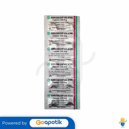 GRISEOFULVIN NOVAPHARIN 125 MG STRIP 10 TABLET