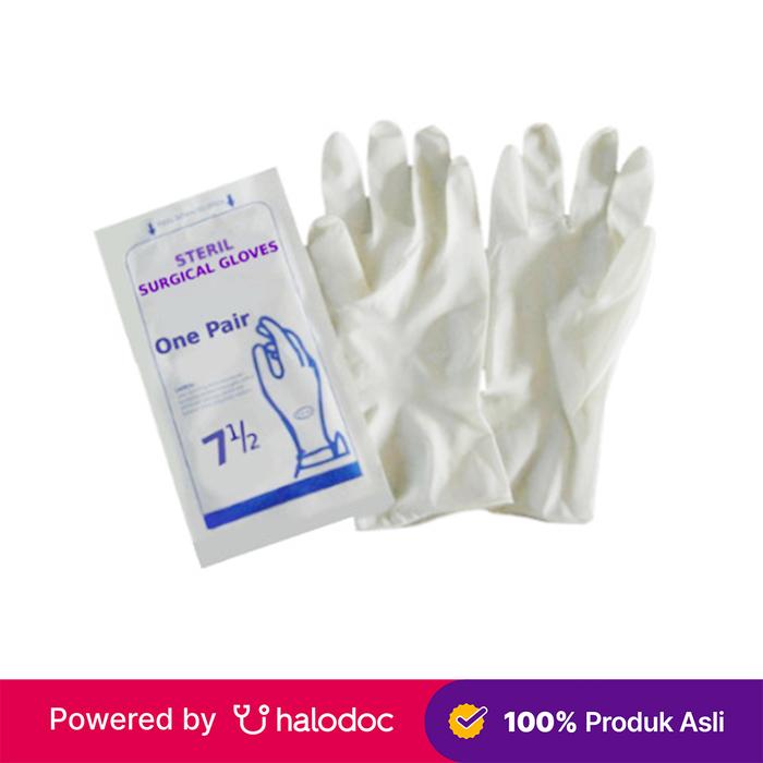 Gambar Surgical Gloves Steril Size 7.5 2 Pieces  - Halodoc dari Apotek Finda Duren Sawit Kota Administrasi Jakarta Timur Tokopedia