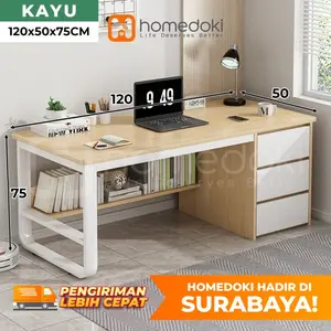 Meja Kantor Dengan Laci/Meja Kerja Kayu/Meja Belajar/Meja Komputer/PC