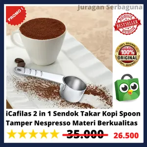 iCafilas 2 in 1 Sendok Takar Kopi Spoon Tamper Nespresso Materi Berkualitas