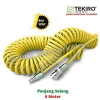 Gambar TEKIRO Recoil Hose 6 Meter - Selang Angin Kompresor Spiral - Kuning dari prima inti perkakas Kab. Bekasi 2 Tokopedia
