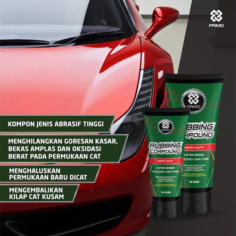 PRIMO Rubbing Compound 60 - 100 - 300 Gram / Penghilang Baret Kasar 1