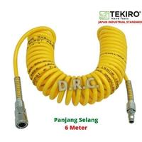 Gambar TEKIRO Recoil Hose 6Meter - Selang Angin Kompresor Spiral - Kuning dari D.R.C. Kab. Bekasi 4 Tokopedia