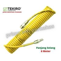 Gambar TEKIRO Recoil Hose 6 Meter - Selang Angin Kompresor Spiral - Kuning dari prima inti perkakas Kab. Bekasi 3 Tokopedia