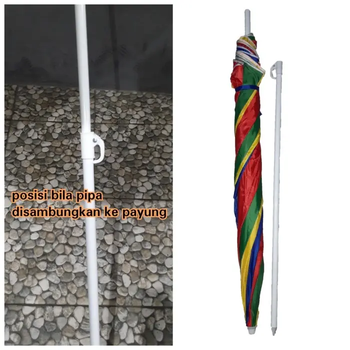 Payung Tenda Cafe Pantai Taman Dagang Jualan Kaki Lima Besar Jumbo Tahan Panas Matahari Hujan Parasol Pelangi 198 cm (42") 3