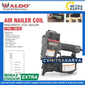 AIR NAILER COIL  CN - 70  PNEUMATIC COIL NAILER  MESIN PAKU TEMBAK PALLET COIL NAIL PALET  ALAT TEMBAK PAKU MERK ALDO