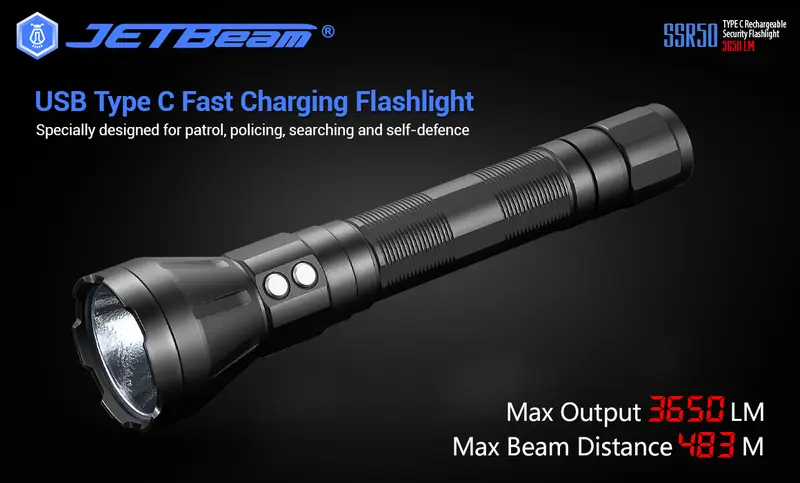 JETBeam SSR50 Senter LED Power Bank Cree XHP70.2 P2 3650 Lumens 2