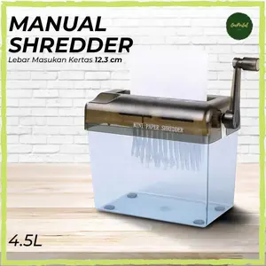 Penghancur Kertas Manual CD Card Paper Shredder 4.5L Anti Slip